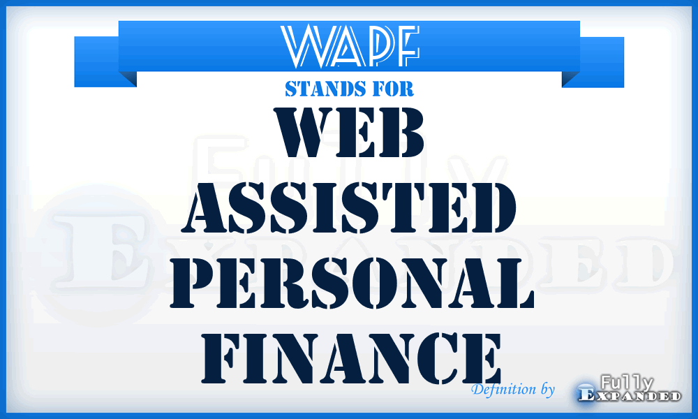 WAPF - Web Assisted Personal Finance