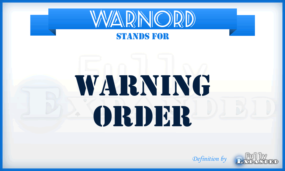 WARNORD - warning order