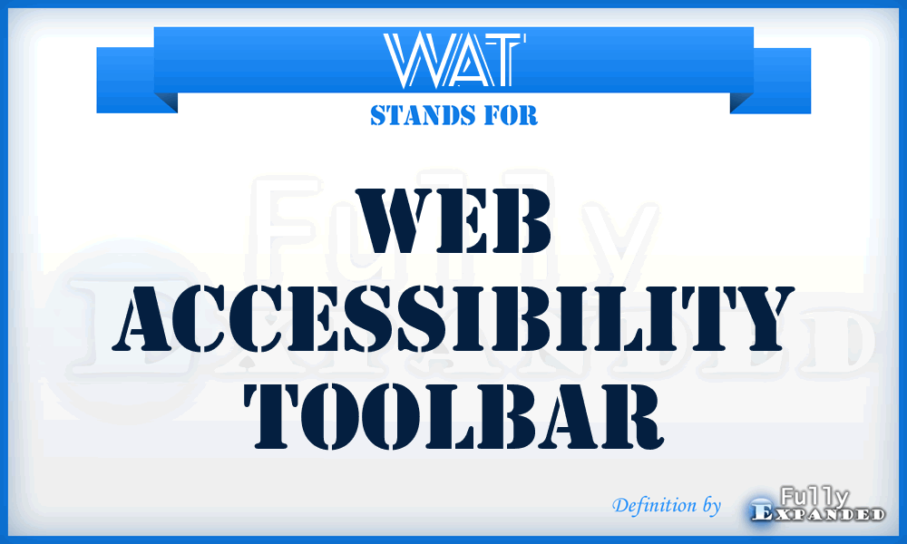 WAT - Web Accessibility Toolbar