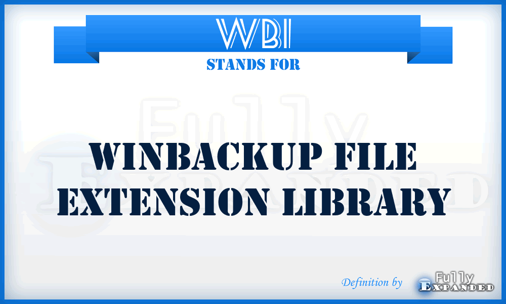WB1 - WinBackup File Extension Library