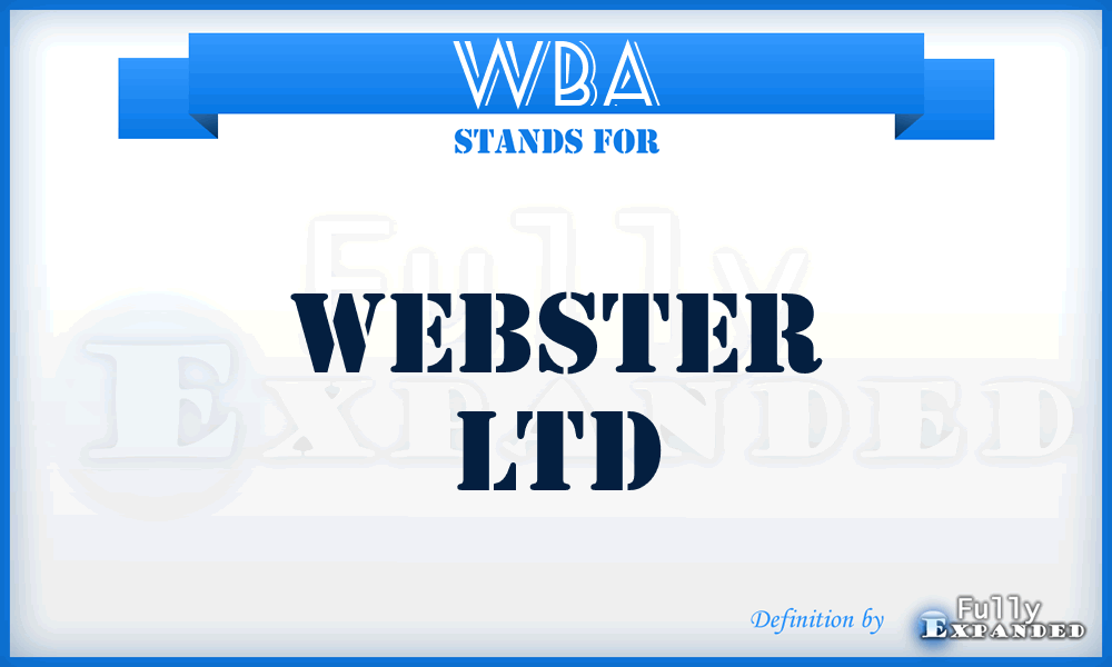 WBA - Webster Ltd