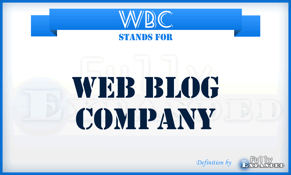 WBC - Web Blog Company