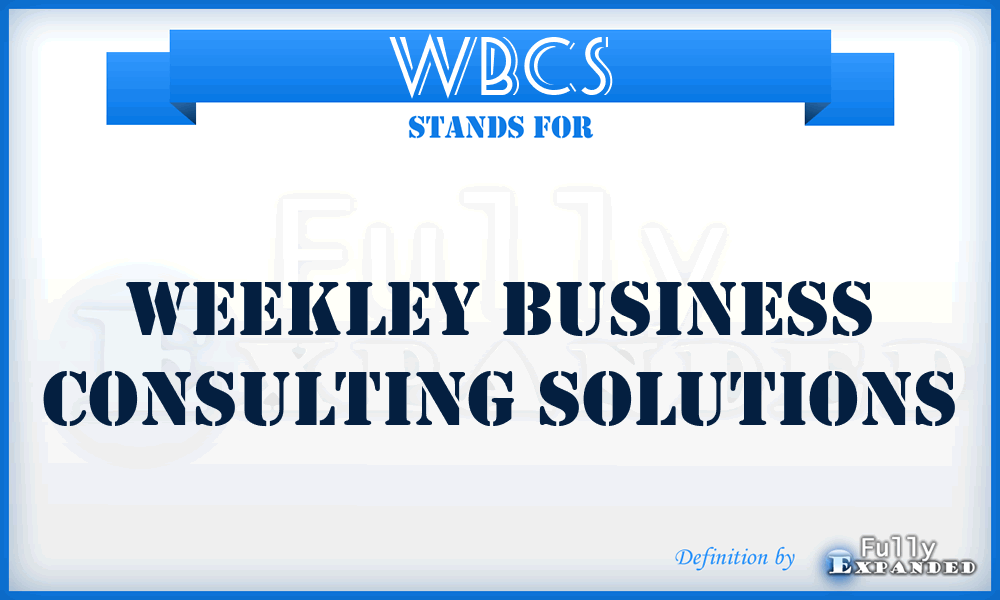 WBCS - Weekley Business Consulting Solutions