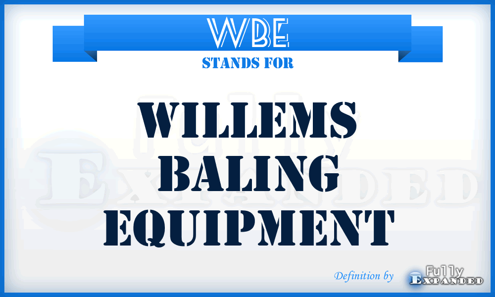 WBE - Willems Baling Equipment