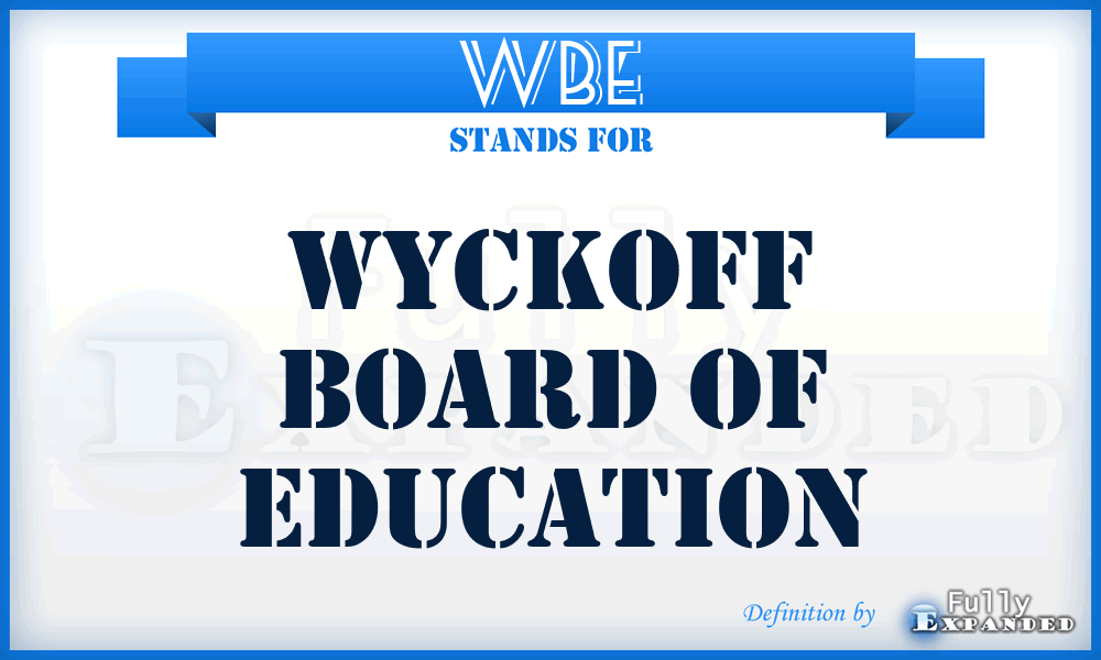 WBE - Wyckoff Board of Education