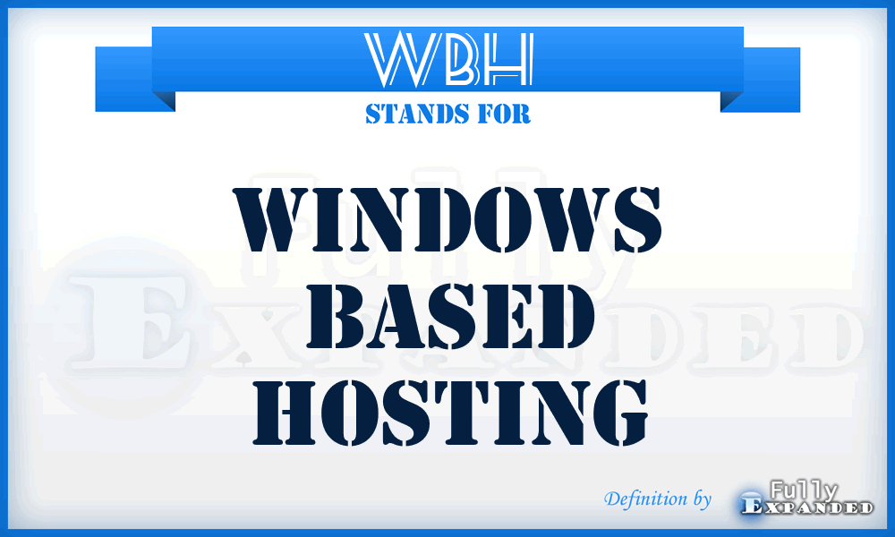 WBH - Windows Based Hosting