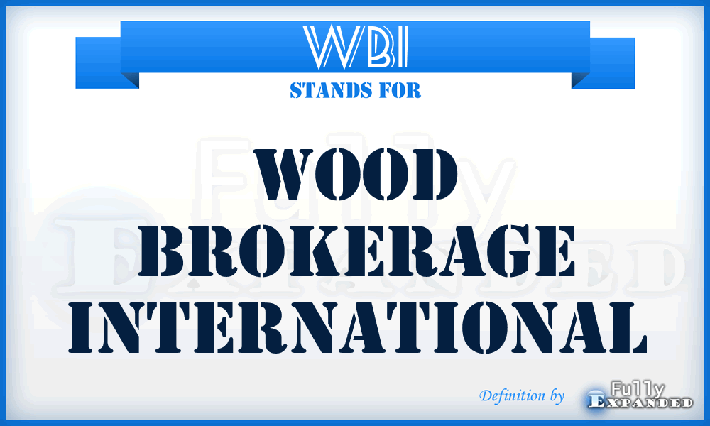 WBI - Wood Brokerage International