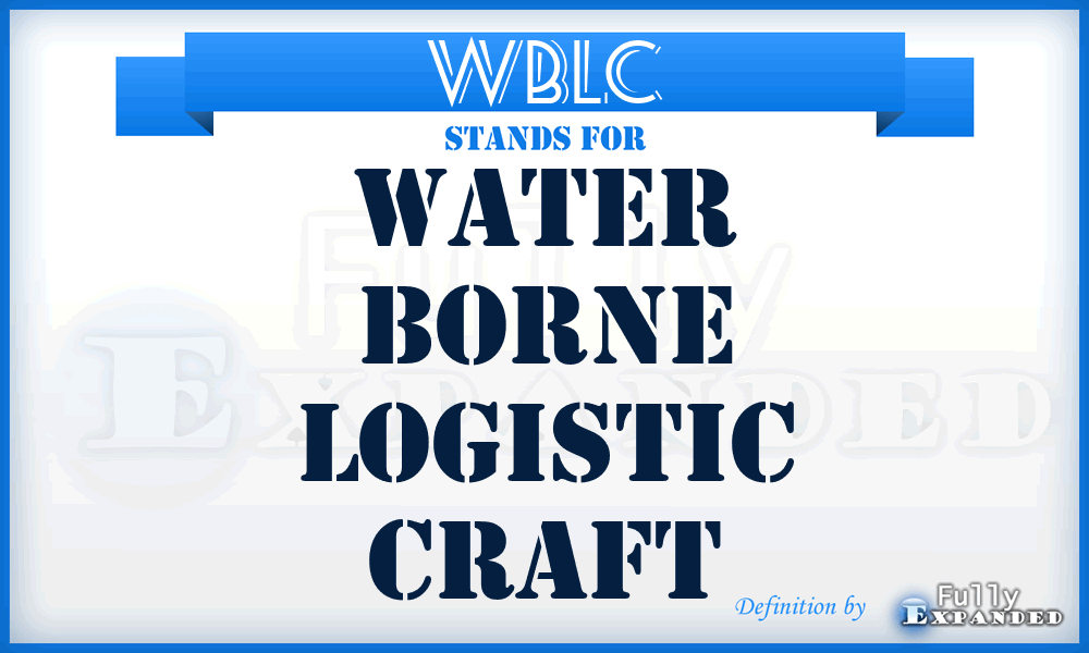 WBLC - Water Borne Logistic Craft