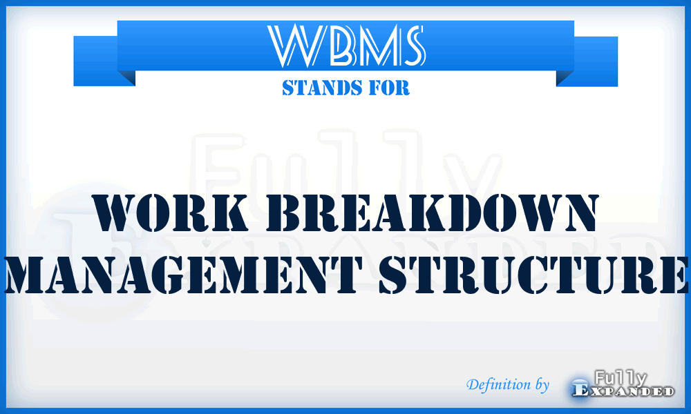 WBMS - work breakdown management structure