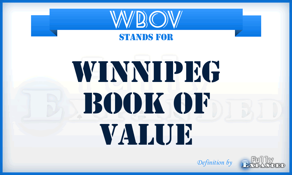 WBOV - Winnipeg Book Of Value