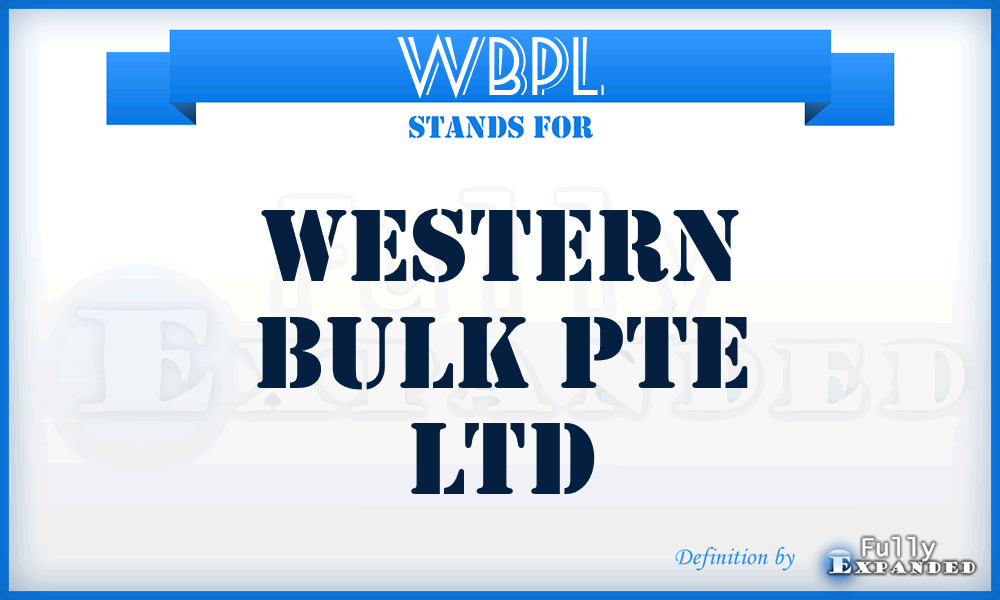 WBPL - Western Bulk Pte Ltd