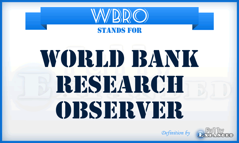 WBRO - World Bank Research Observer
