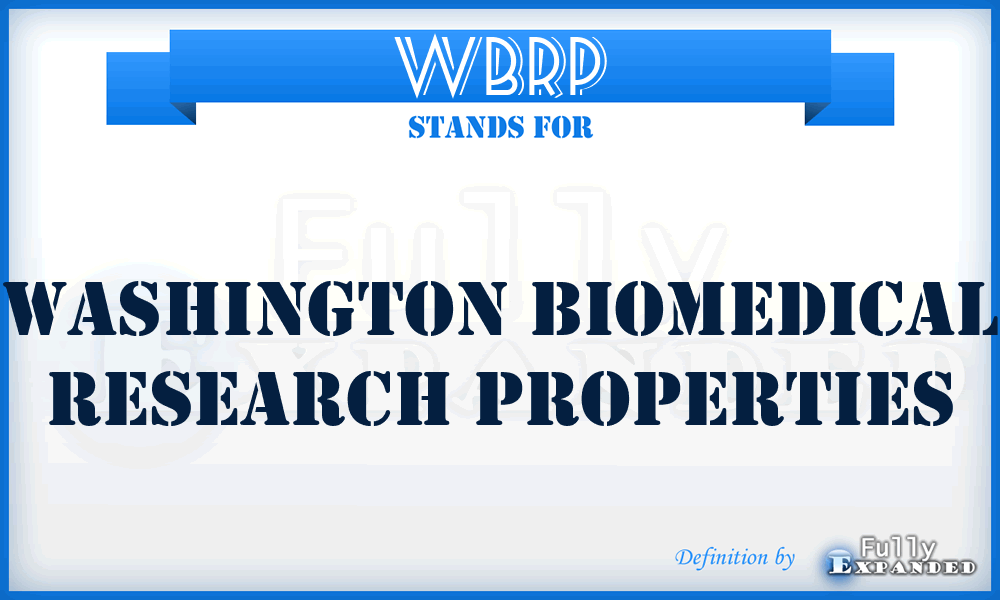 WBRP - Washington Biomedical Research Properties
