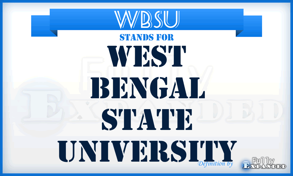 WBSU - West Bengal State University