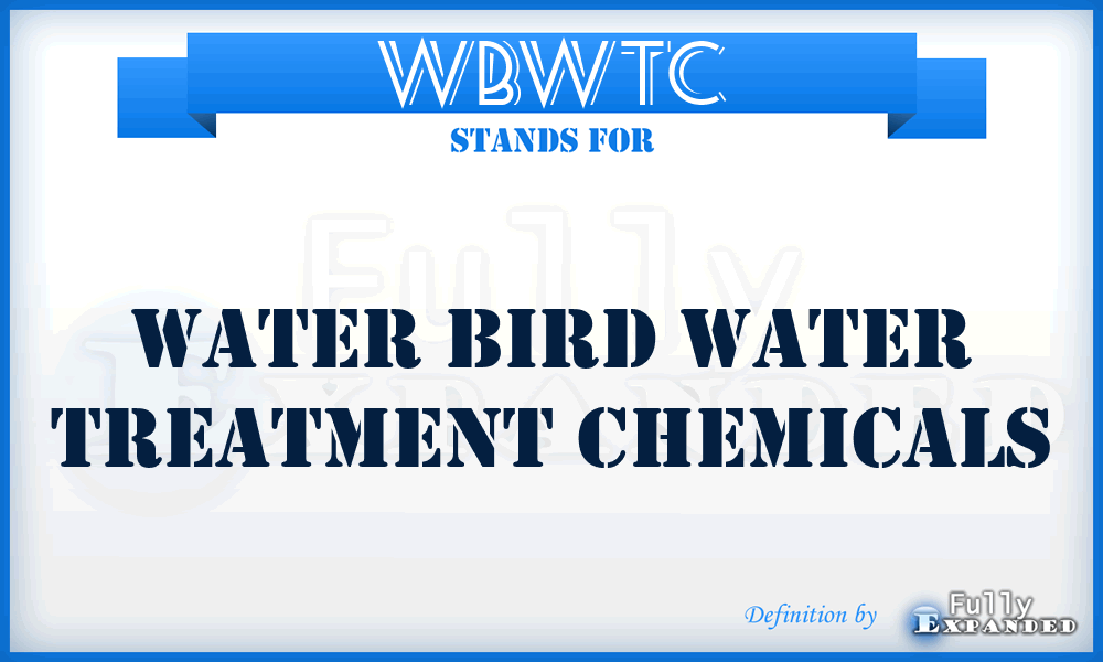 WBWTC - Water Bird Water Treatment Chemicals