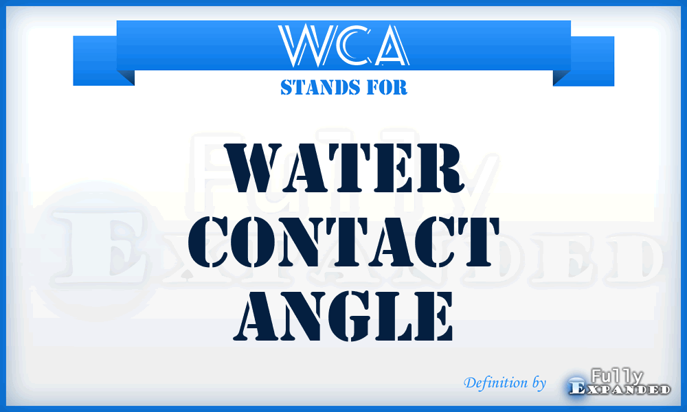 WCA - water contact angle
