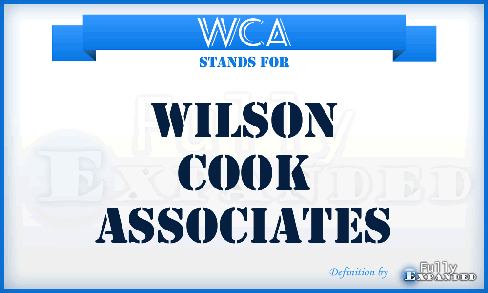 WCA - Wilson Cook Associates