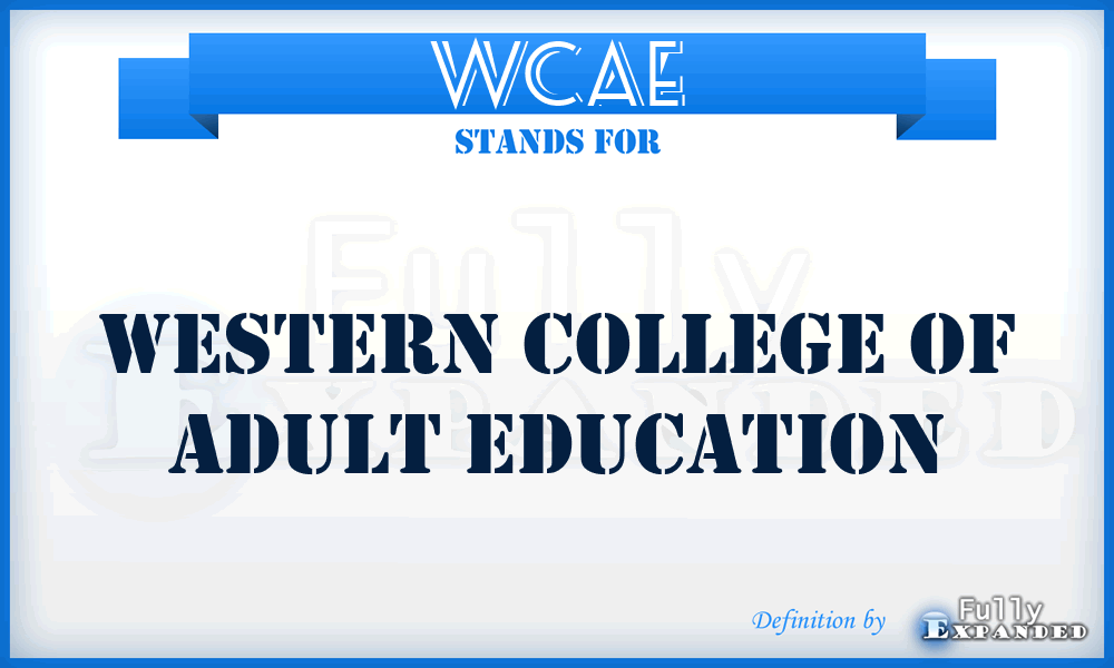 WCAE - Western College of Adult Education
