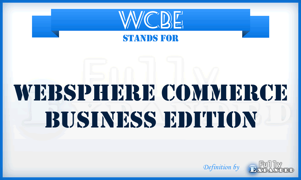 WCBE - Websphere Commerce Business Edition