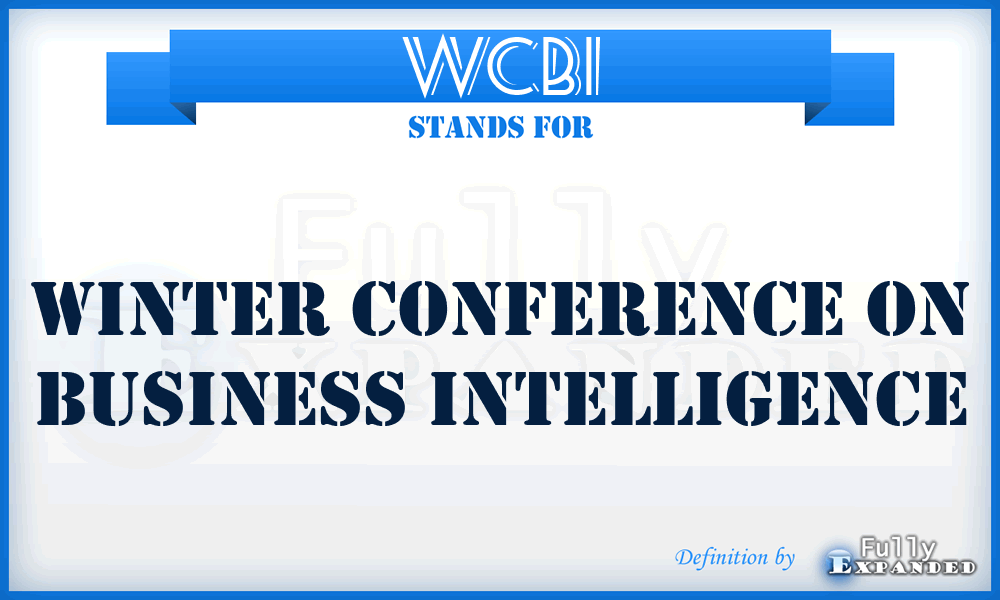 WCBI - Winter Conference on Business Intelligence