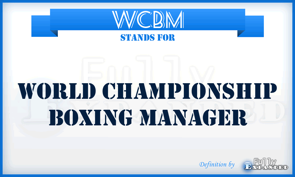 WCBM - World Championship Boxing Manager