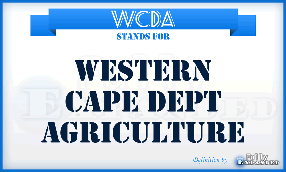 WCDA - Western Cape Dept Agriculture