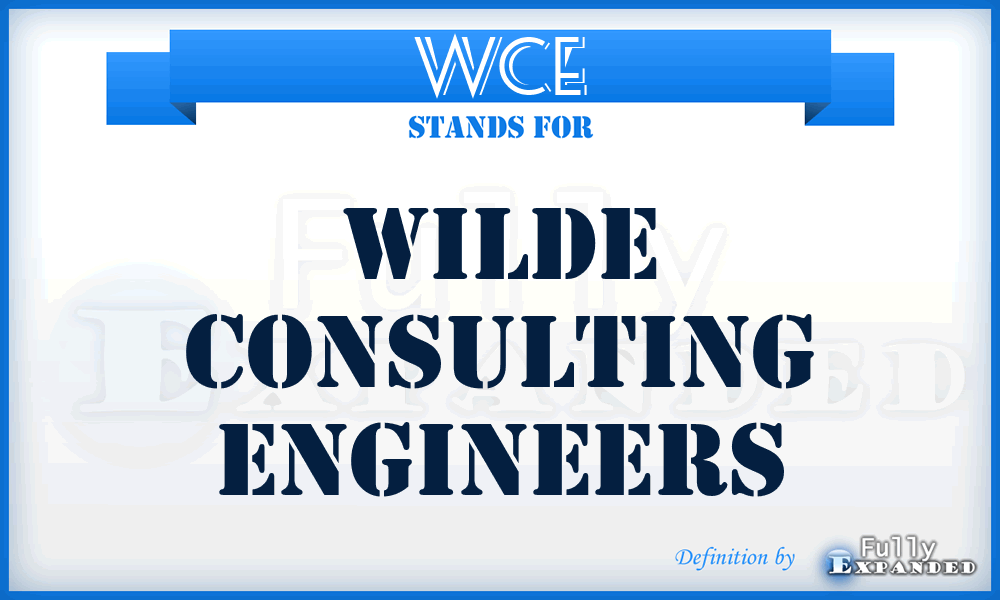 WCE - Wilde Consulting Engineers