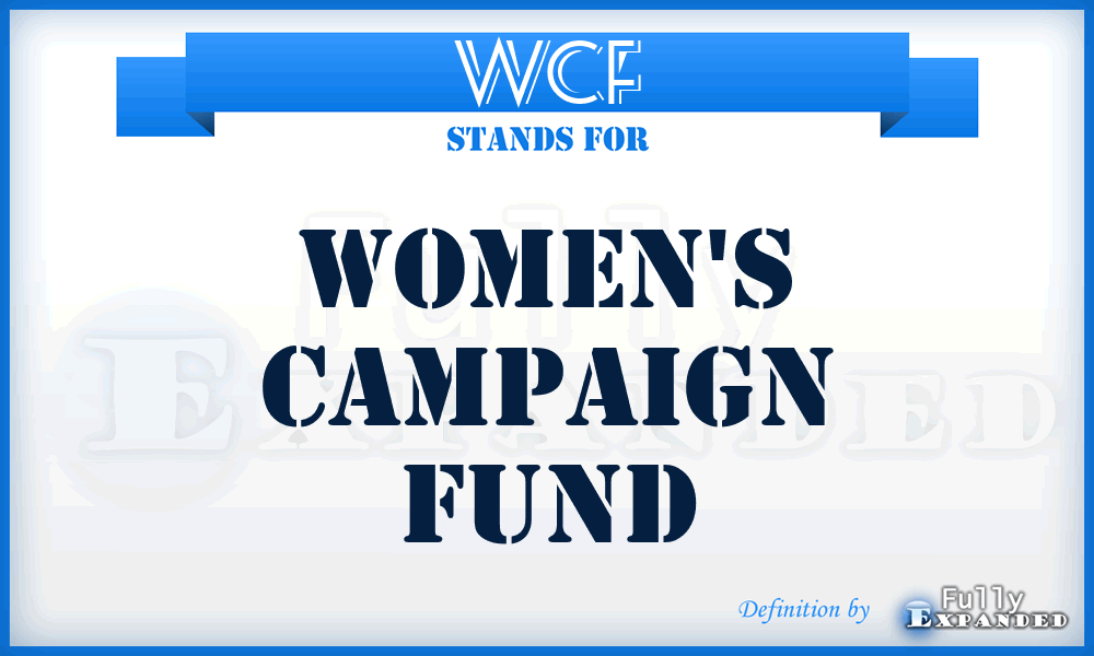 WCF - Women's Campaign Fund