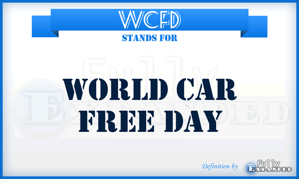 WCFD - World Car Free Day