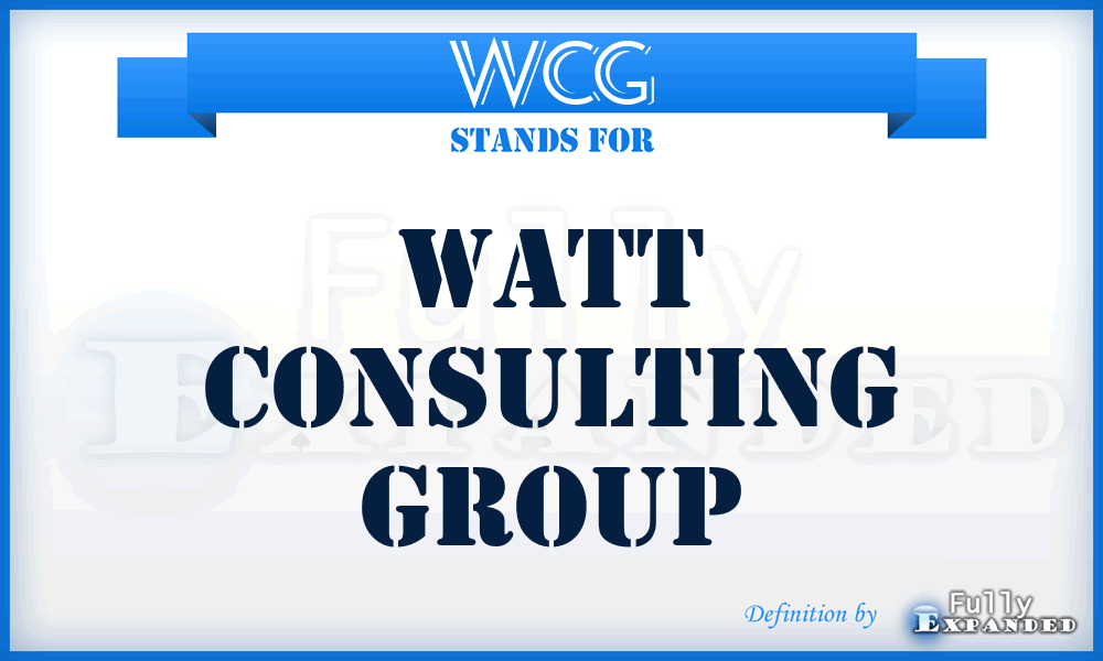 WCG - Watt Consulting Group