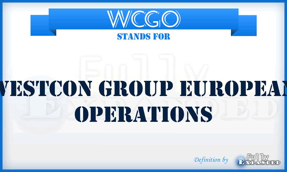 WCGO - Westcon Group European Operations