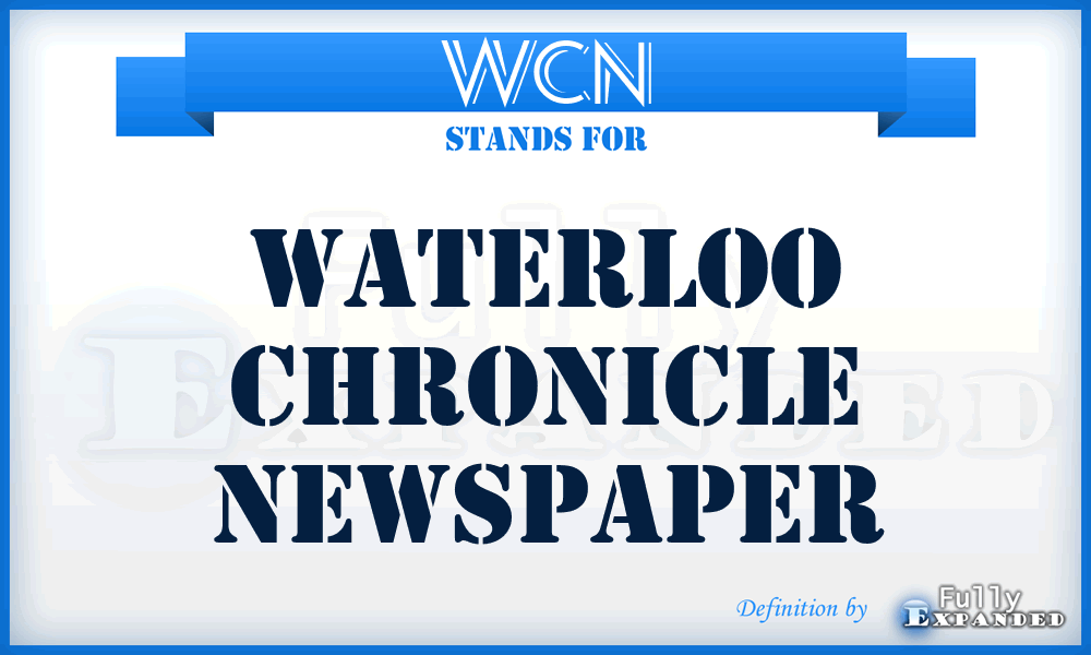 WCN - Waterloo Chronicle Newspaper