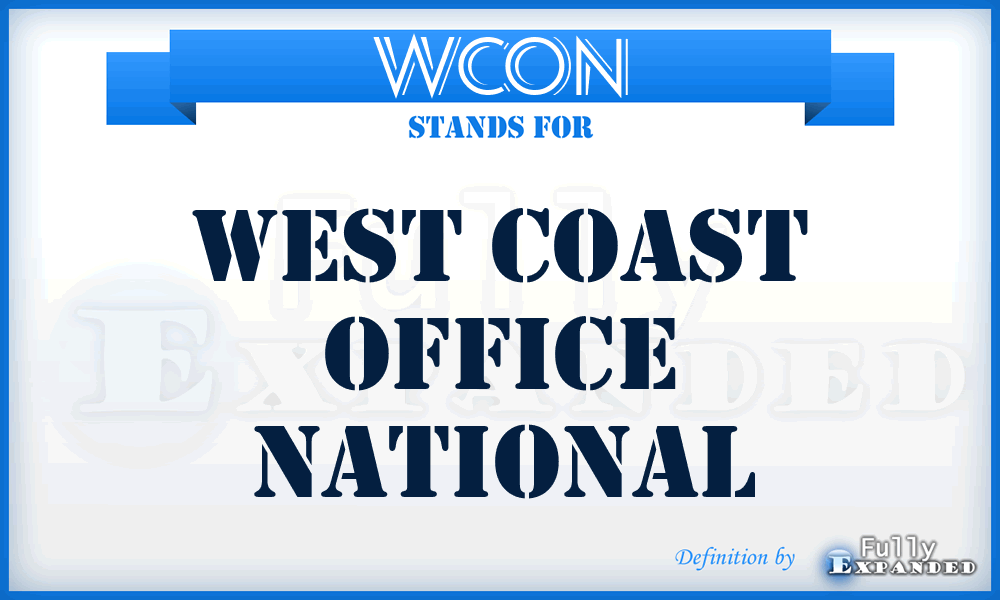 WCON - West Coast Office National