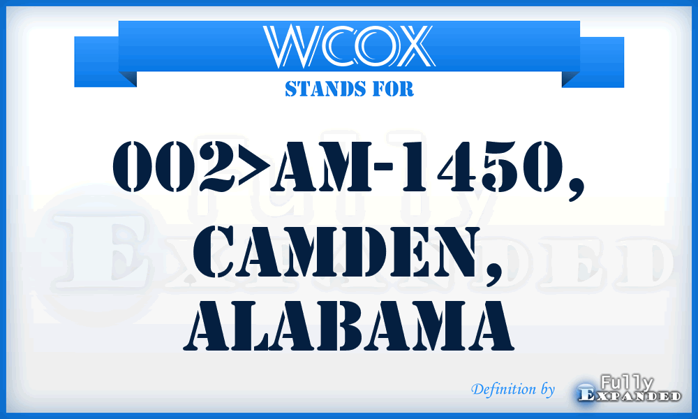 WCOX - 002>AM-1450, Camden, Alabama