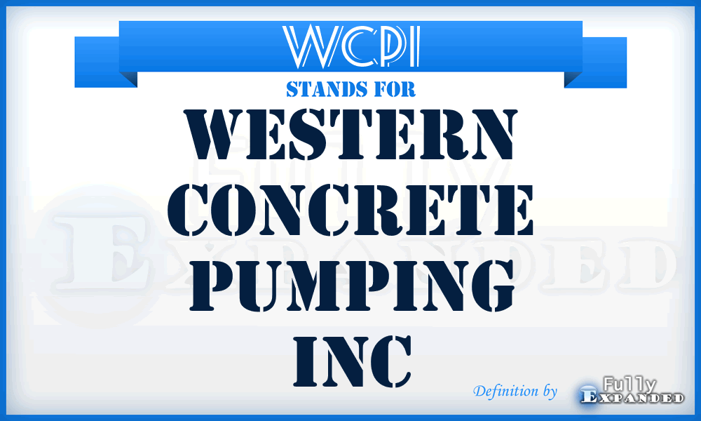 WCPI - Western Concrete Pumping Inc