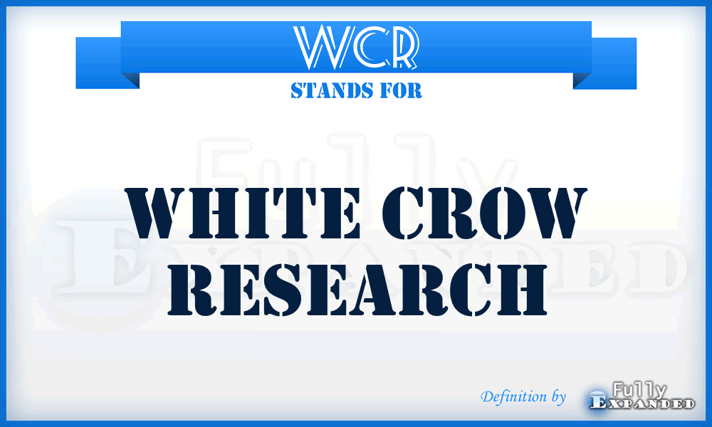 WCR - White Crow Research