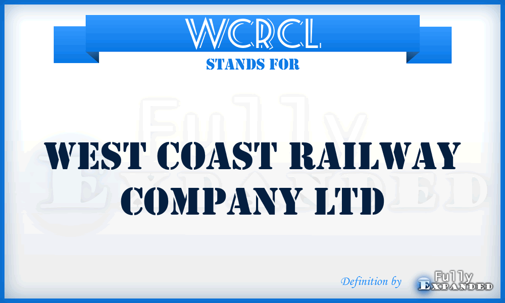 WCRCL - West Coast Railway Company Ltd
