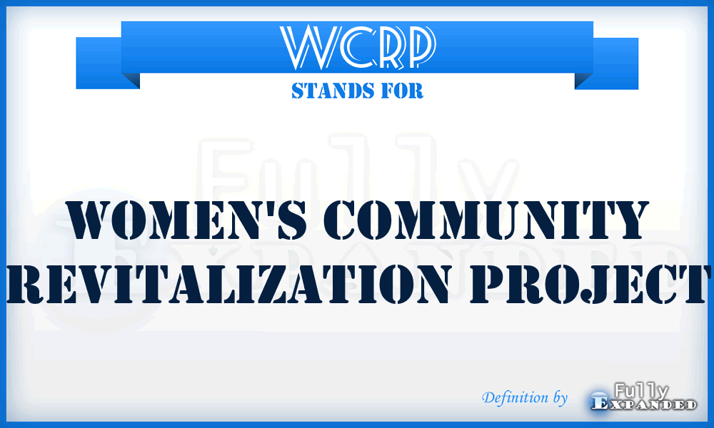 WCRP - Women's Community Revitalization Project