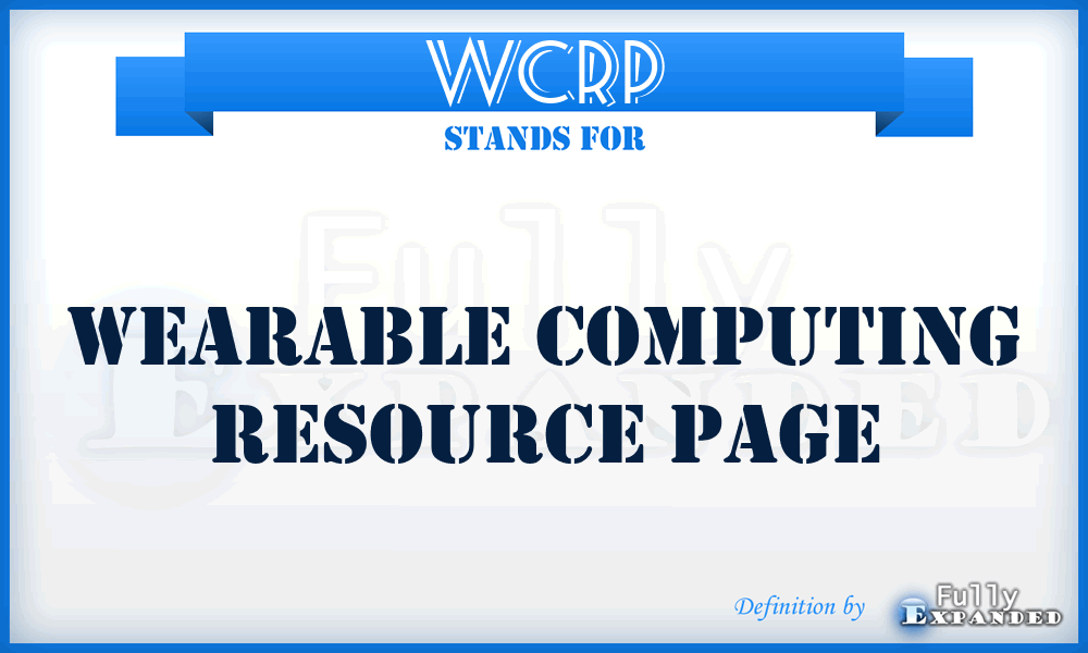WCRP - Wearable Computing Resource Page