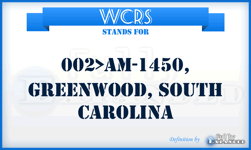 WCRS - 002>AM-1450, Greenwood, South Carolina