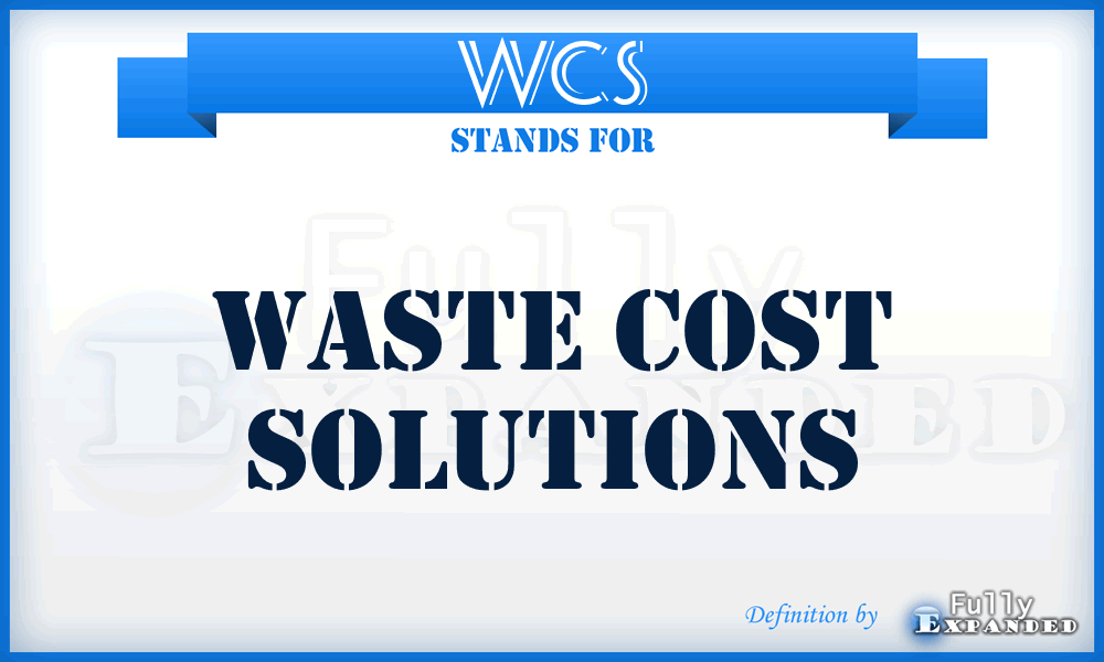 WCS - Waste Cost Solutions