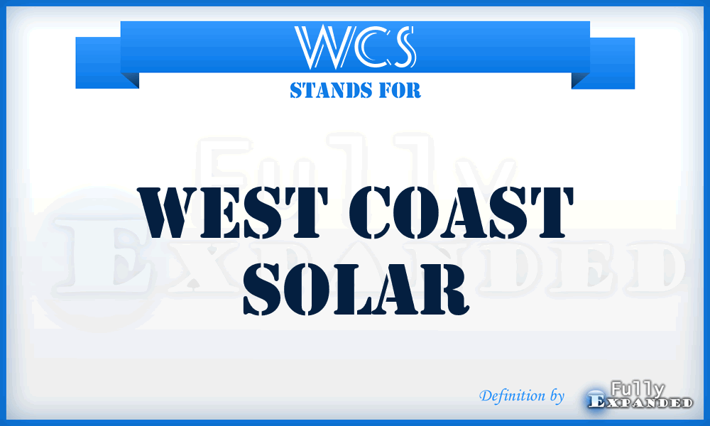 WCS - West Coast Solar