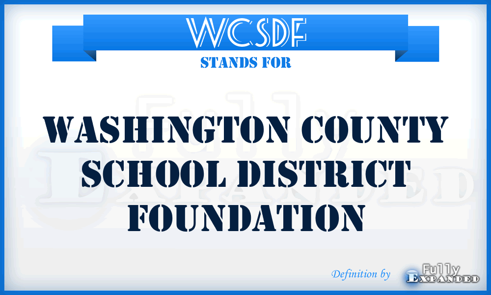 WCSDF - Washington County School District Foundation