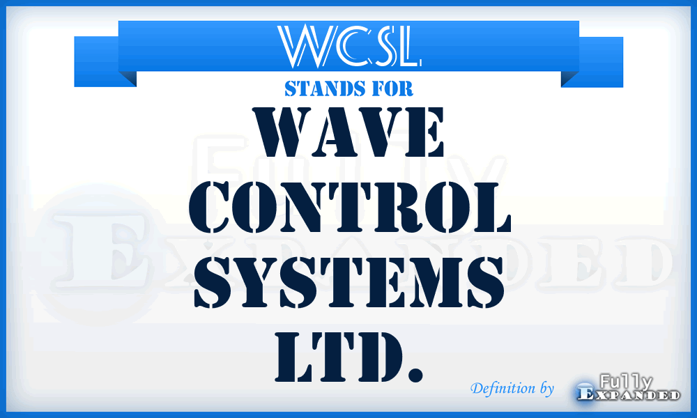 WCSL - Wave Control Systems Ltd.