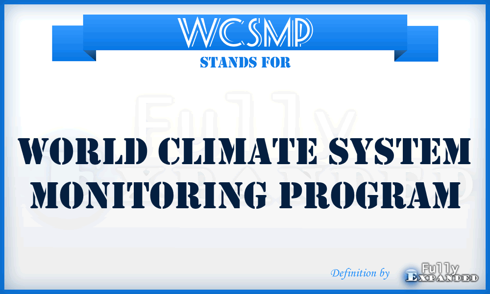 WCSMP - World Climate System Monitoring Program