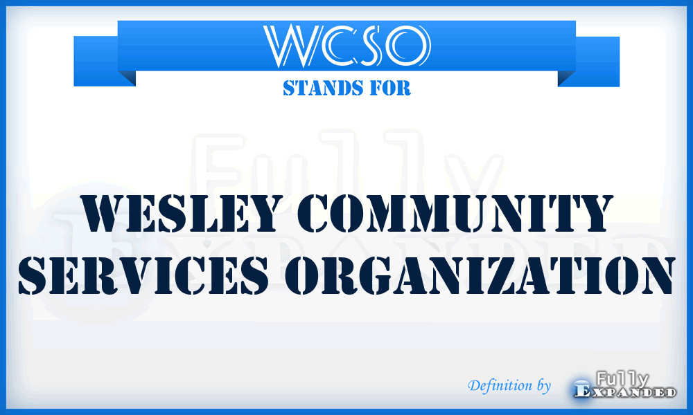 WCSO - Wesley Community Services Organization