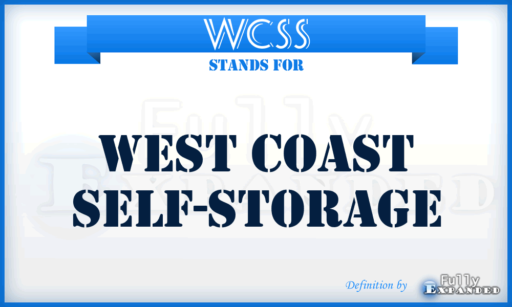 WCSS - West Coast Self-Storage