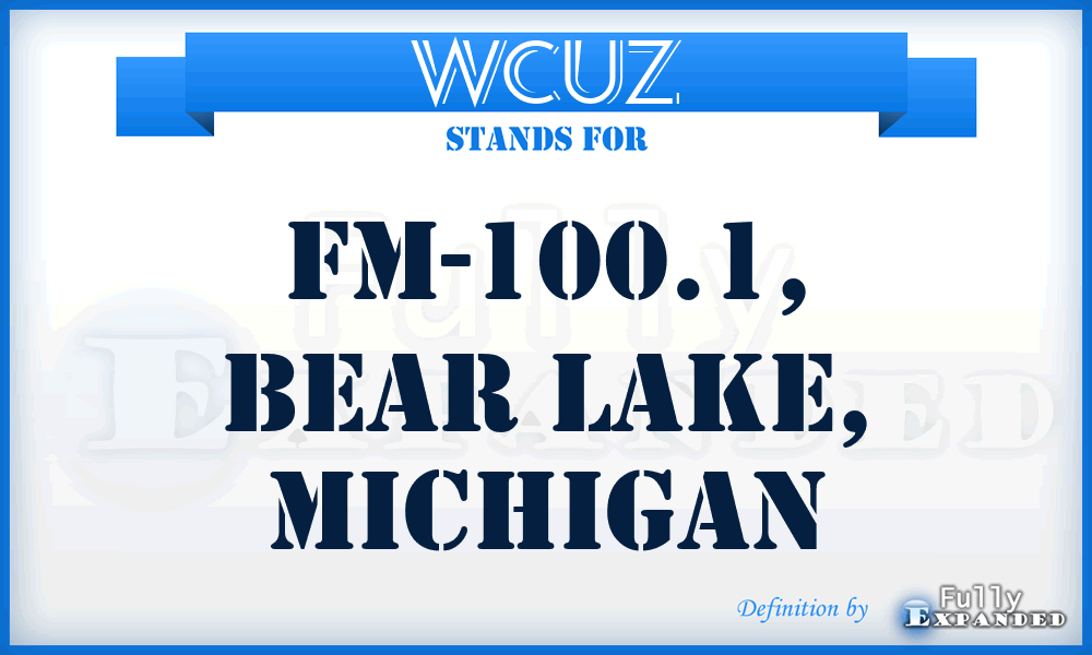 WCUZ - FM-100.1, Bear Lake, Michigan
