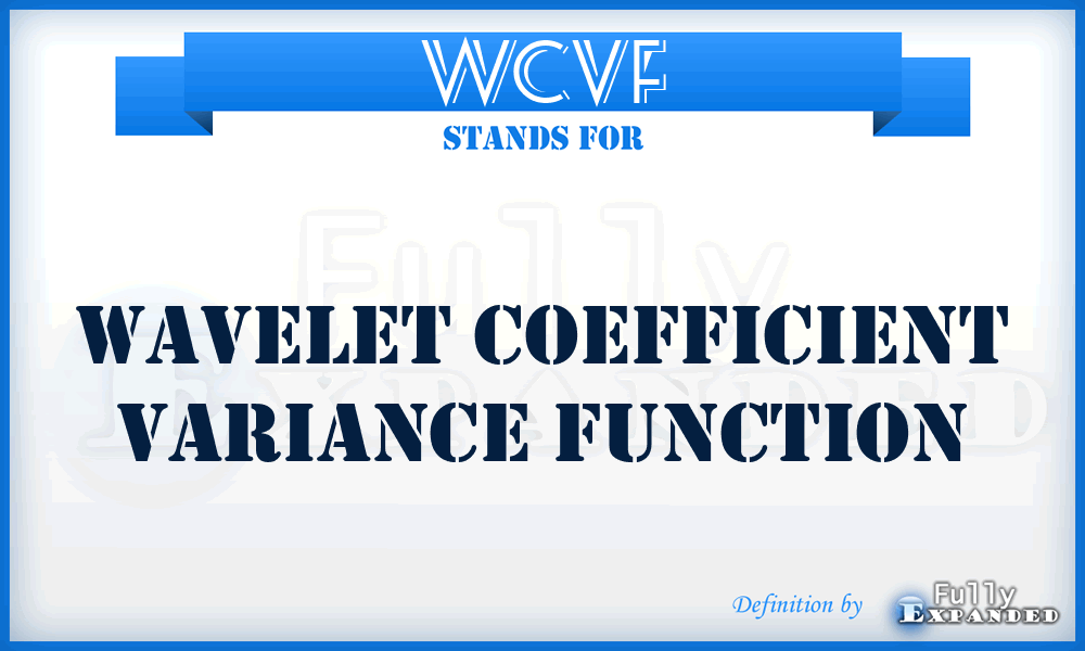 WCVF - Wavelet Coefficient Variance Function