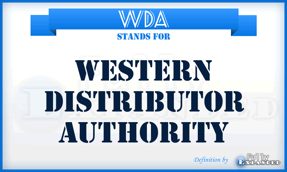 WDA - Western Distributor Authority